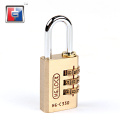 3 codes  exterior changeable 3 three wheel digits reset brass padlock combination pad lock